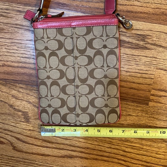 COACH Crossbody Pink Stripe adjustable Purse Bag - Picture 8 of 13